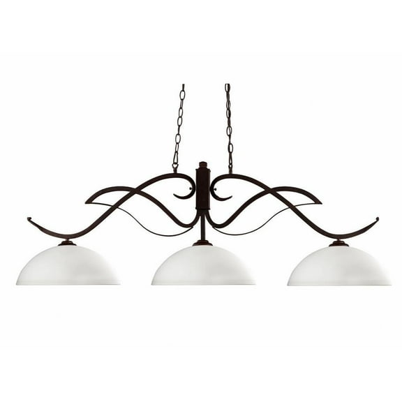 -3 Light Island/Billiard in Billiard Style-16 inches Wide By 17.75 inches High-Bronze Finish-Matte Opal Glass Color Bailey Street Home 372-Bel-4314807