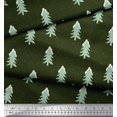 thumbnail image 3 of Soimoi Green Heavy Satin Fabric Christmas Tree Print Sewing Fabric Yard 54 Inch Wide, 3 of 3