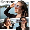 thumbnail image 2 of FEISEDY Women Oversized Vintage Polarized Sunglasses Square Cute Trendy Classic Simple Men B2758, 2 of 15