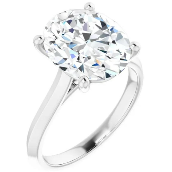 Solitaire Lab Grown Diamond Engagement Ring Oval Cut 3 Ct.