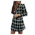 thumbnail image 1 of Hontri Plus Size Coat, Ladies Long Sleeve Suit Collar Double Breasted Woolen Jacket Black L, 1 of 9
