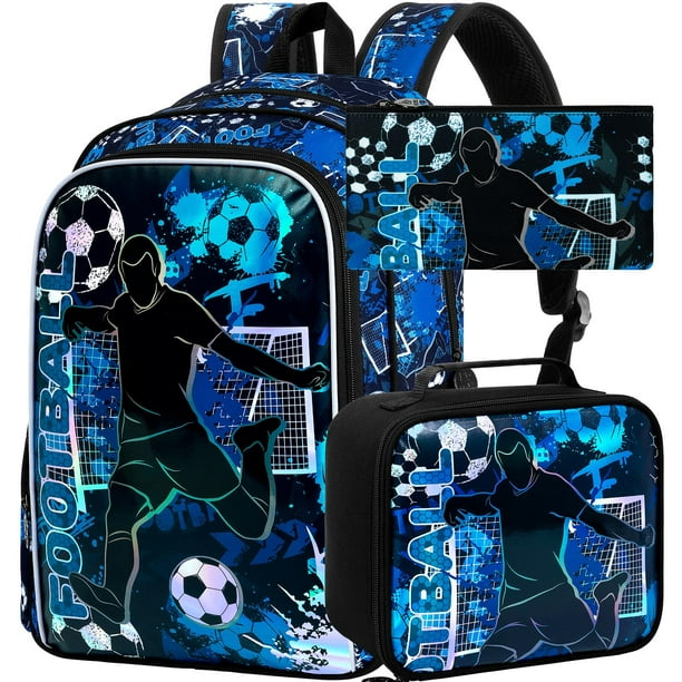 Mochila Infantil AGSDON 17" Set de Fútbol Resistente al Agua