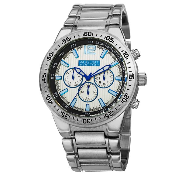 Men's Swiss Quartz Multifunction Silver-Tone Bracelet Watch