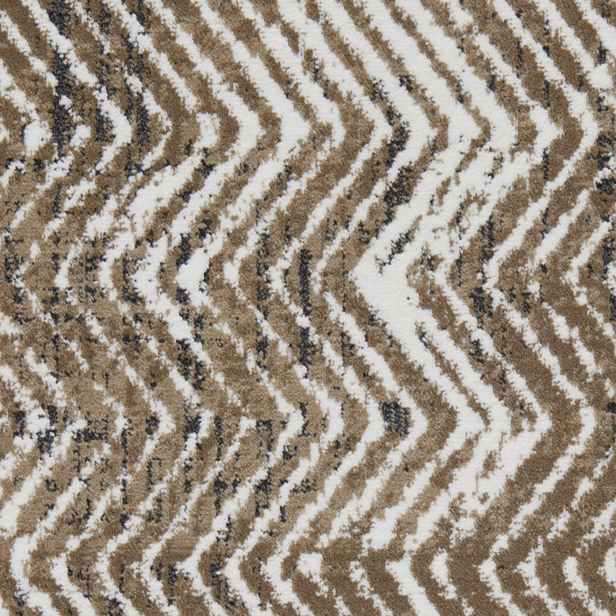 Loomaknoti Aysal Armelar 6' x 9' Beige Chevron Polypropylene Indoor Area Rug