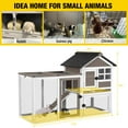 thumbnail image 5 of Aivituvin 51.6''L Wood Rabbit Hutch Bunny Cage with Tray, Outdoor Chicken Coop with Run, Guinea Pig House for Outdoors & Indoors, Brown, 5 of 7
