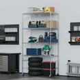 thumbnail image 4 of 5-Tier Storage Shelf, 68.9" Heavy Duty Metal Shelving Unit with Adjustable Metal Steel Wire with Casters for Restaurant Garage Pantry Kitchen Rack, 4 of 7