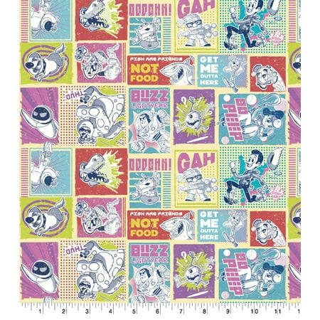 UPC: 0887816367592 | Disney Pixar All Character Comic Cotton Fabric