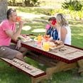 thumbnail image 5 of Picnic Table Cover with Bench Covers Elastic Edges, Red Plaid Fitted Table Cover, Outdoor Patio Camping Essentials 72 Inch 3PCS, Waterproof Camping Fitted Tablecloth, 5 of 7