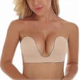 thumbnail image 1 of Invisible Bra Backless Strapless Bra Reusable Sticky Boobs Deep Plunge Silicone Push Up Adhesive Bras For Women, 1 of 4
