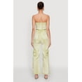 thumbnail image 4 of Womens Daisy Denim Strapless Flare Jumpsuit with Cargo Pockets, 4 of 4