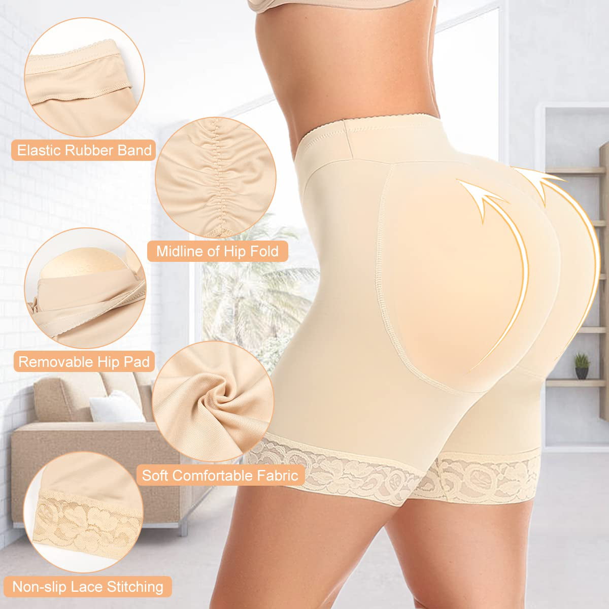 Lolmot Womens Fake Buttock Briefs Hip Enhancer Underwear Seamless Butt  Lifter Padded Shorts Naturally curvier Lift Your Butt Shapewear