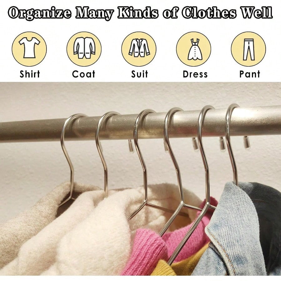 50 Pack Metal Coat Hangers Clothing Hangers Heavy Duty Stainl Steel for Coat Clothes Shirt Suit Pant 16.4 Inch Sier Wire Hanger