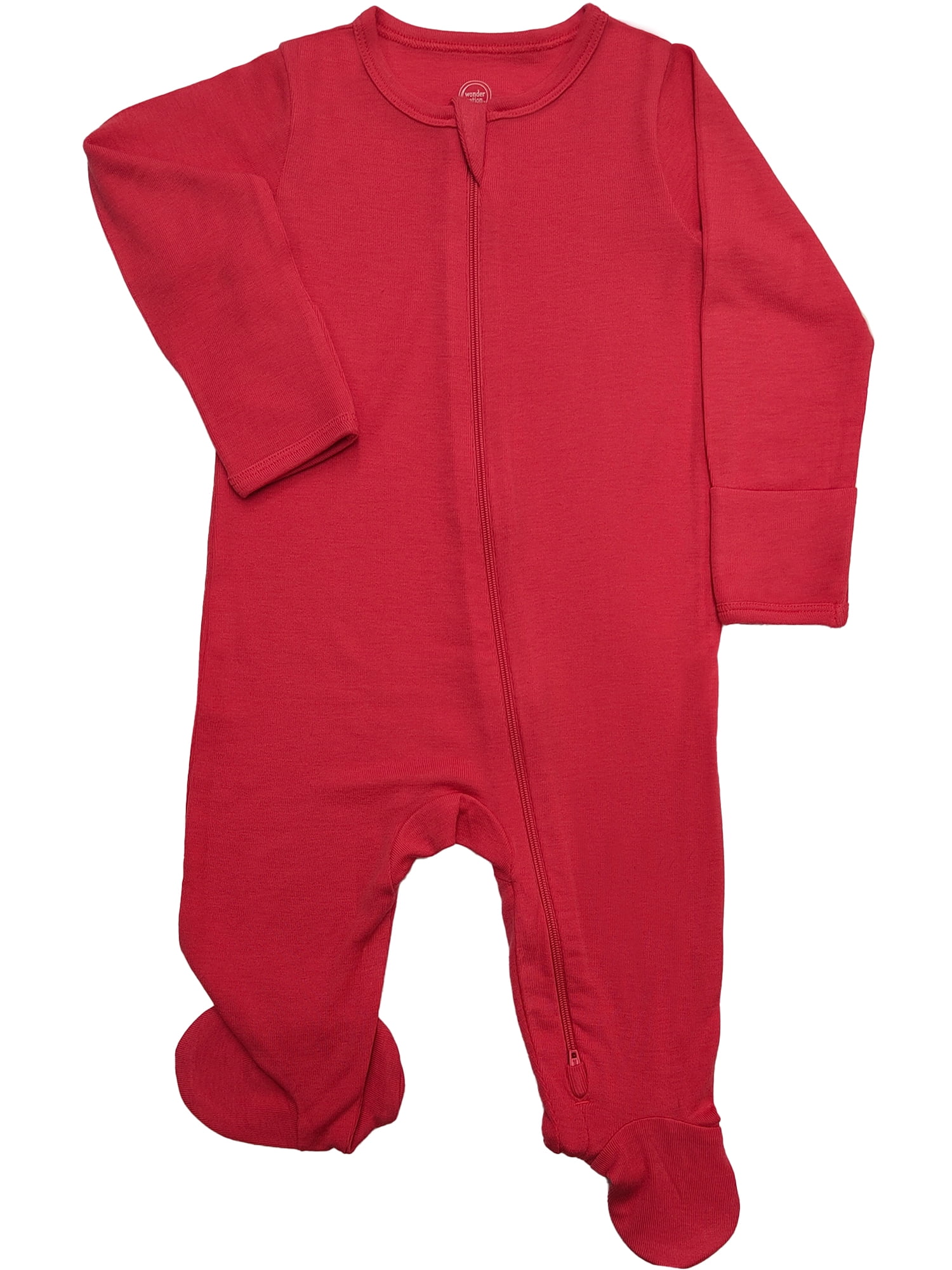 Wonder So Soft Modal by Wonder Nation Baby Unisex Two-Way Zipper Footed Sleep N Play Pajamas, 2-Pack, Sizes Preemie-6/9 Months