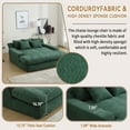 thumbnail image 4 of MOONMISS Chenille Upholstered 2-seater Deep Seat Lazy Sofa Bed with 5 Back Pillows-Emerald, 4 of 5