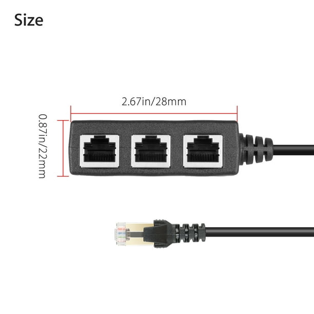 RJ45 LAN Ethernet 1 to 3 Port Splitter Cable Network Cat5 Cat6