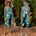 thumbnail image 3 of Psesaysky Black Cat Art Floral Print Mens Shorts Sleeve Shirt &Womens Sleeveless Flowy Tunic Dress Couples Matching Hawaiian Luau Outfit His and Her Topical Shirts or Dresses Pockets, 3 of 7