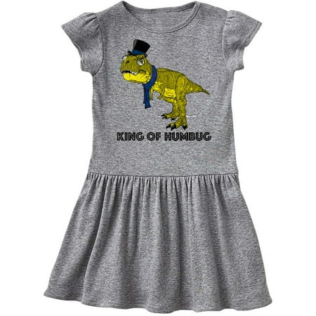 

Inktastic King of Humbug Green Tyrannosaurus Rex in Top Hat and Scarf Gift Toddler Girl Dress