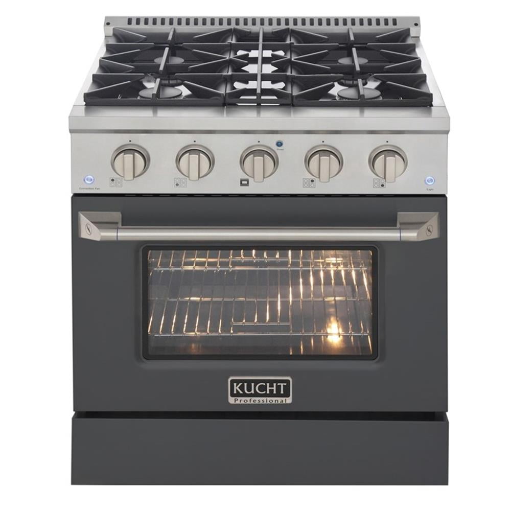 Pemberly Row 30" 4.2 cu. ft. Propane Gas Range w/ Convection Oven in Cement Gray