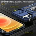 thumbnail image 6 of for iPhone 12/12 Pro Case with 360° Rotate Ring Kickstand & Sliding Camera Cover & Support Magnetic Car Mount Holder Military Grade Drop Protection Case for iPhone 12/12 Pro, Navyblue, 6 of 7