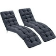 thumbnail image 1 of Costway 2 PCS 73" Lounge Chaise Cushion Padded Recliner Cushion Indoor Outdoor Gray, 1 of 10