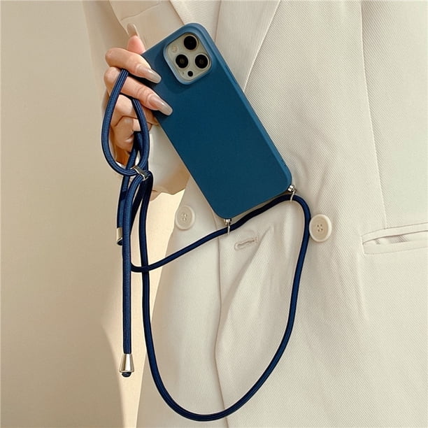 Funda blanda de lujo con correa para collar cruzado para iphone 14 13 12 Pro Max 11 Pro Max X XR XS Max 7 8 plus MiNi Tan Jianjun unisex