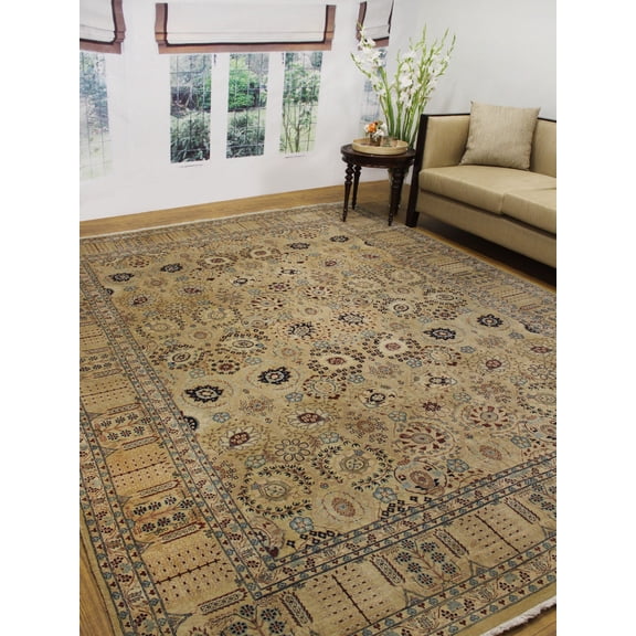 Versailles Kahsan Beige/Lt. Blue Rug, 8'11" x 11'8"