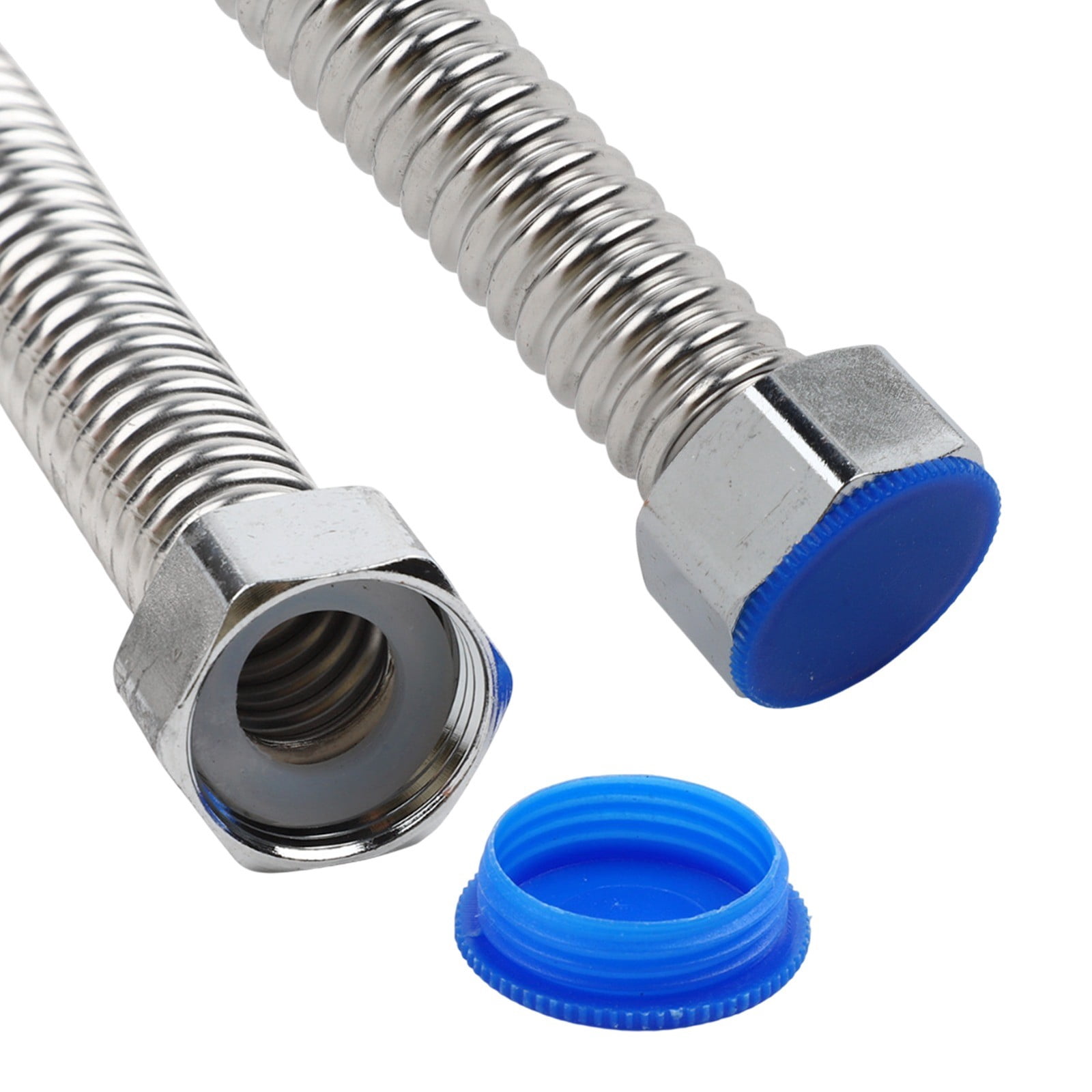 yaaqii 2pc 3/4 inch 1 m Flexible Stainless Steel Corrugated Water Heat Connector Hose
