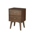 thumbnail image 3 of Alpine Furniture Flynn Mid Century Wood 2 Drawer Nightstand in Walnut (Brown), 3 of 7