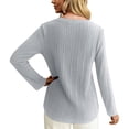 thumbnail image 3 of Long Sleeve Shirts for Women 2026 Spring Ribbed Crewneck Casual Basic Plain Tshirt Blouse Undershirt, 3 of 8