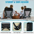 thumbnail image 5 of Honeilife Low Folding Beach Chairs for Adults, Portable Lightweight Chair with Cup Holder Mesh Back Lawn Chair with Carry Bag for Outdoor Camping Concert Travel, 2 Pack, Grey, 5 of 7