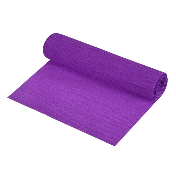 Rollo de papel crepé Uxcell Decoración de papel crepé 8.3 pies de largo 5.9 pulgadas de ancho, púrpura oscuro
