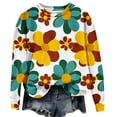 thumbnail image 6 of Horkkom Crewneck Sweatshirts Women Floral Print Long Sleeve Pullover Sweatshirts Fall Spring Casual Sweatshirts XL, 6 of 7