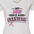 thumbnail image 4 of Inktastic My Aunt is a Survivor Breast Cancer Awareness Women's V-Neck T-Shirt, 4 of 5