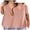X-Pink, variant on Goodtrade8 2PC Women's Plus Size Summer V-neck Plain Oversized T-shirt