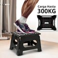 thumbnail image 3 of Banco Plegable, Taburete Plegable Portatil para Adultos, Banquito de Plástico Antideslizante, Hasta 300KG, Folding Step Stool para Baño, Conica (Negro), 3 of 4
