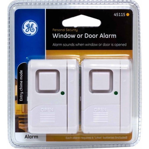 DIY Protection Easy Installation Garage 2 Count GE 45115 Personal Security Window/Door Burglar Alert Ideal for Home Apartment 2-Pack RV and Office Wireless Chime/Alarm White Dorm 
