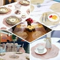 thumbnail image 5 of Efavormart 6 Pack | 15" Metallic Gold Round Washable Rose Flower Placemats, Non Slip Vinyl Dining Table Mats, 5 of 5