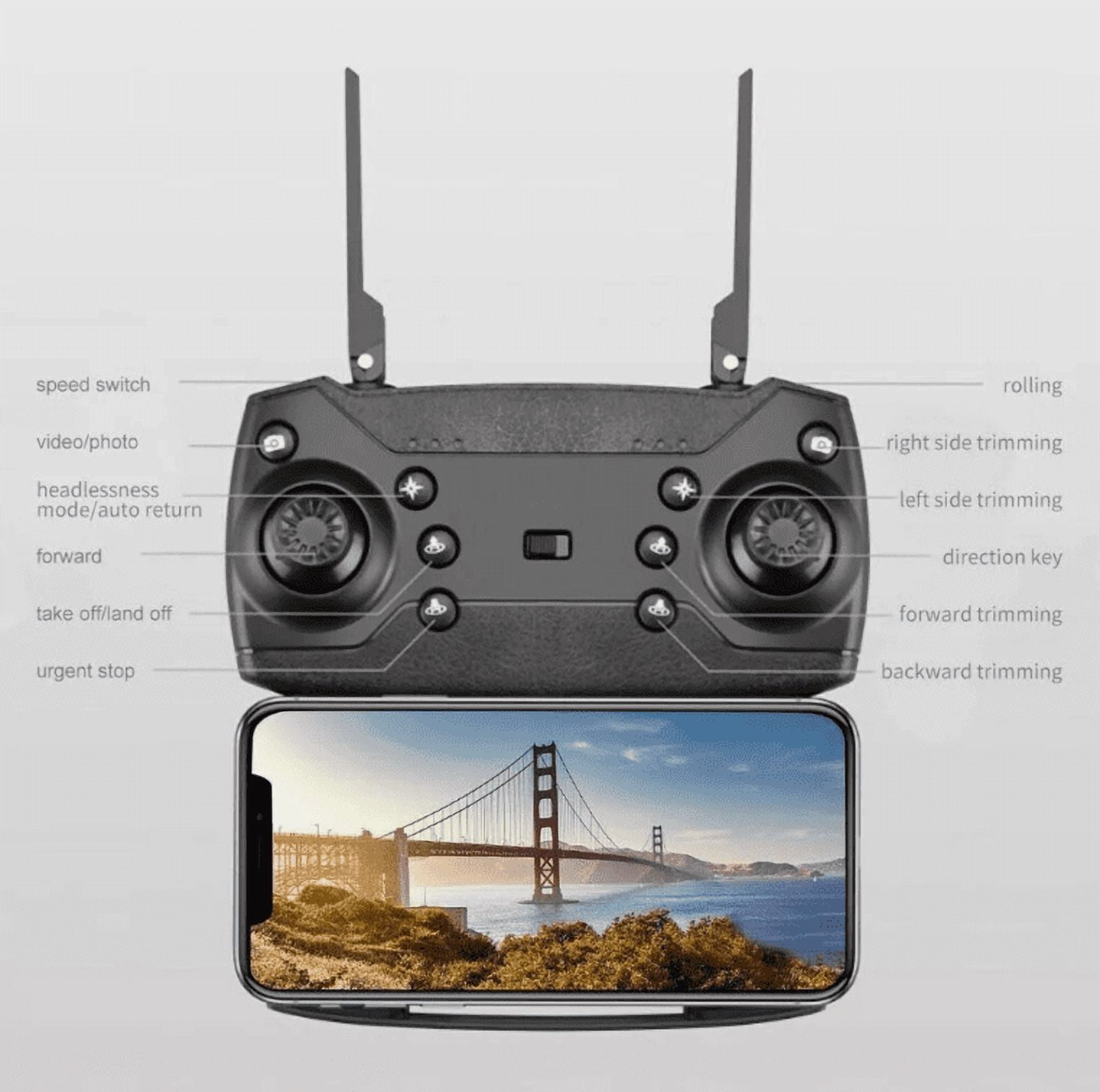 Pro Black 4K Double Camera HD Shooting, 4K Ultra HD Foldable Professional Drone