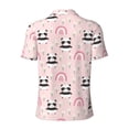 thumbnail image 3 of Vsdgher Cute Cartoon Panda Print Men's Short Sleeve Stretch Polo Shirt, Moisture-Wicking Performance Polo Shirt, 3 of 8