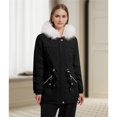 thumbnail image 4 of Winter Coats for Women Warm Fleece Long Back Jacket Thicken Parka with Hood Black XL, 4 of 7