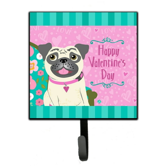Happy Valentines Day Pug Leash or Key Holder