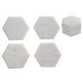 thumbnail image 1 of 4Pc White Marble Hexagon Coaster 4X4", 1 of 3