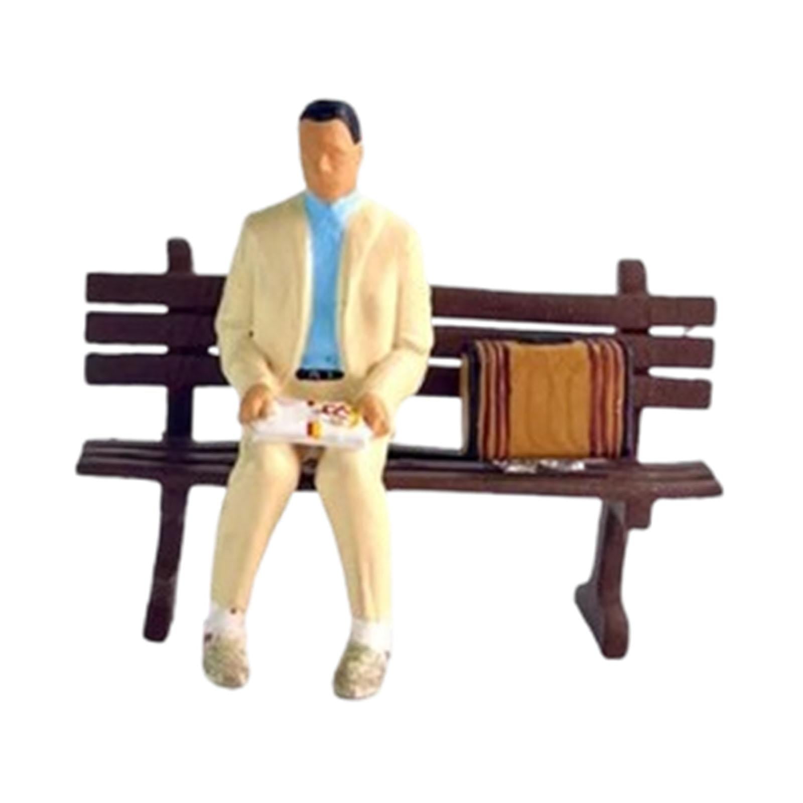 LeeQinersw Miniature Diorama Men Figure Desk Decoration 1/64 People Figure DIY Crafts Resin