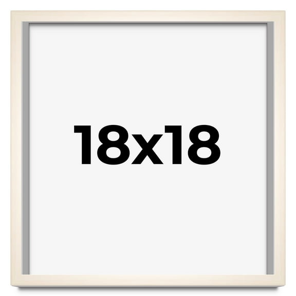 18x18 Frame White Wheat Solid Wood Picture Frame | Moulding Width 0.75 Inches | Interior Depth 0.5