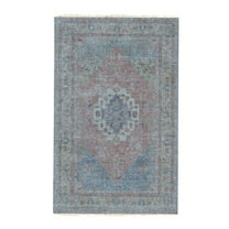 EORC Red Hand-Knotted Wool Classic Oriental Design Rug, 6' x 9'