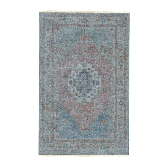 EORC Red Hand-Knotted Wool Classic Oriental Design  Rug, 6' x 9'