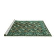 thumbnail image 2 of Ahgly Company Machine Washable Indoor Rectangle Oriental Turquoise Blue Industrial Area Rugs, 2' x 3', 2 of 4