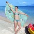thumbnail image 5 of Coolnut Tropical Leaf Hawaiian (2) Beach Towel Fast Drying Camping Towels Sand Free Beach Blanket Soft Absorbent Travel Sport Towel for Gym Bath Shower Swimming 31" x 71" Washcloth Gift, 5 of 7