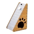 thumbnail image 1 of Almohadilla triangular para rascar gatos perfecl con pelota de juguete de felpa Gris crepuscular, 1 of 8