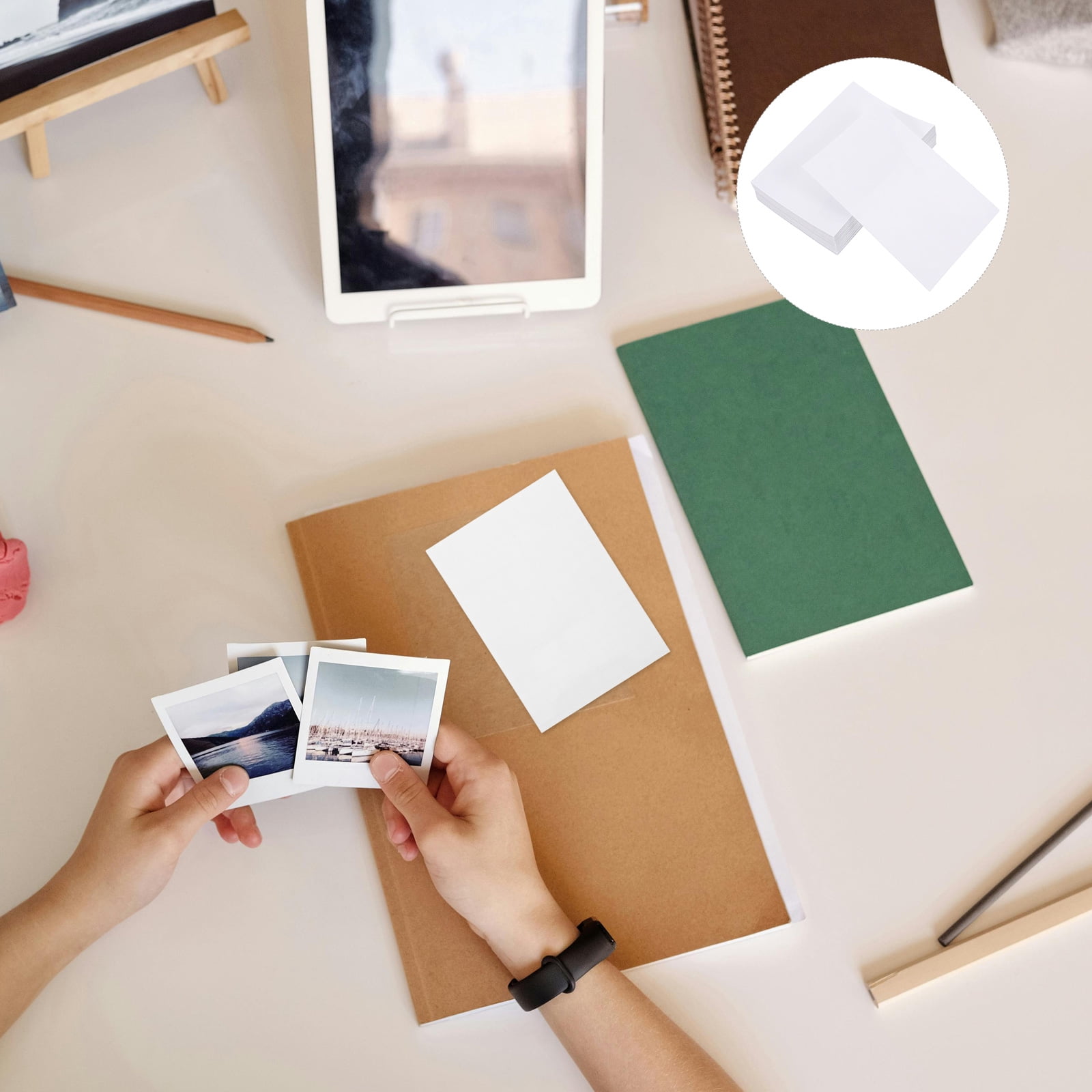 WEUVEB 100Pcs Self Adhesive Laminating Sheets Nonreflective Protective Film for Documents